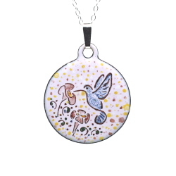 Pendentif émail sur cuivre Colibri