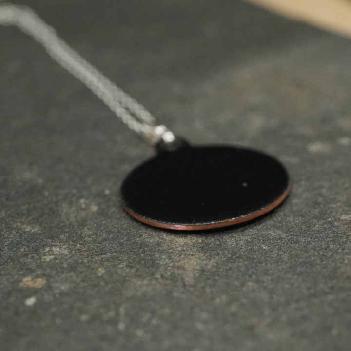 Sun and Sea Enamel Pendant – Enamelled – Enamel on Copper – Vitreous Enamel – Handmade – Art Jewelry