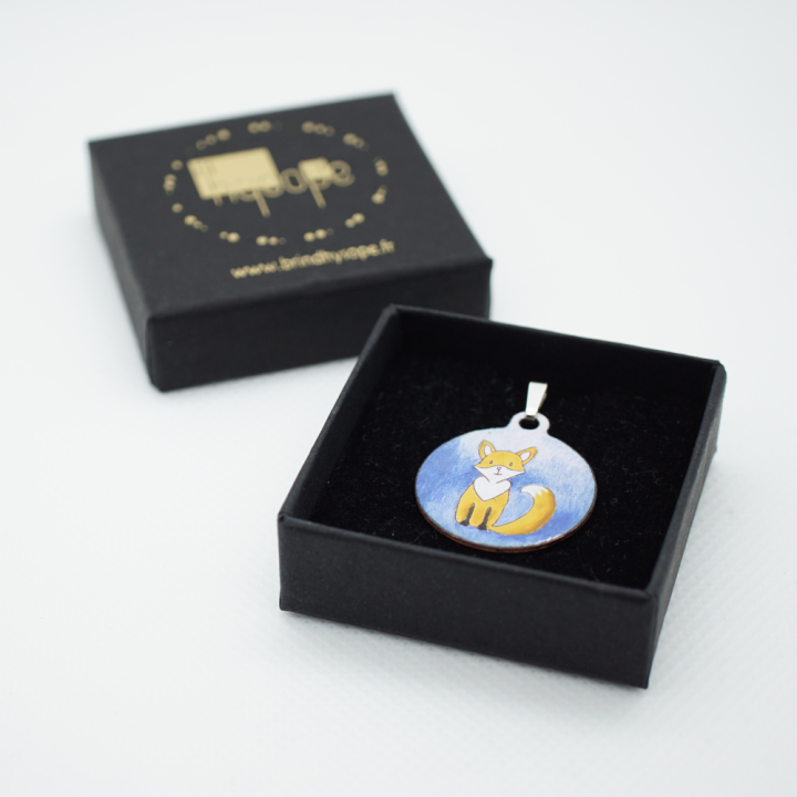 Little Fox Enamel Pendant – Enamelled – Enamel on Copper – Vitreous Enamel – Handmade – Art Jewelry
