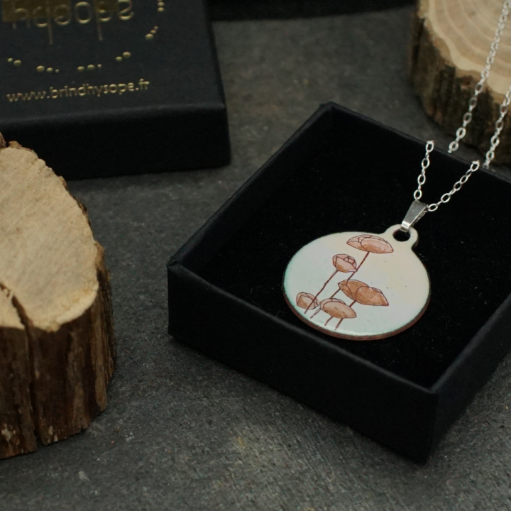 Poppies Enamel Pendant – Enamelled – Enamel on Copper – Vitreous Enamel – Handmade – Art Jewelry