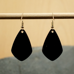 Boucles d'oreilles - Zigzag Bleu et Moutarde - Émaillé - Émail sur cuivre - Émail Grand Feu - Fait main - Bijou art