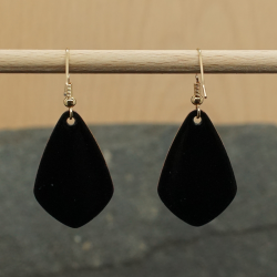 Boucles d'oreilles - Silhouette Chat sur branche - Émaillé - Émail sur cuivre - Émail Grand Feu - Fait main - Bijou art