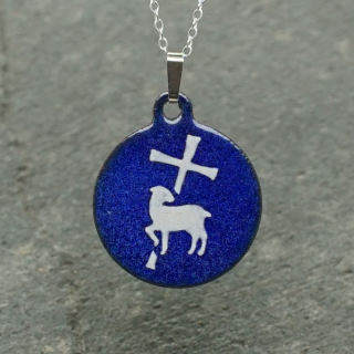 Pendentif en émail sur cuivre - Agneau de Dieu