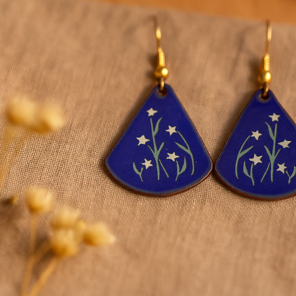 Enamel on Copper Earrings